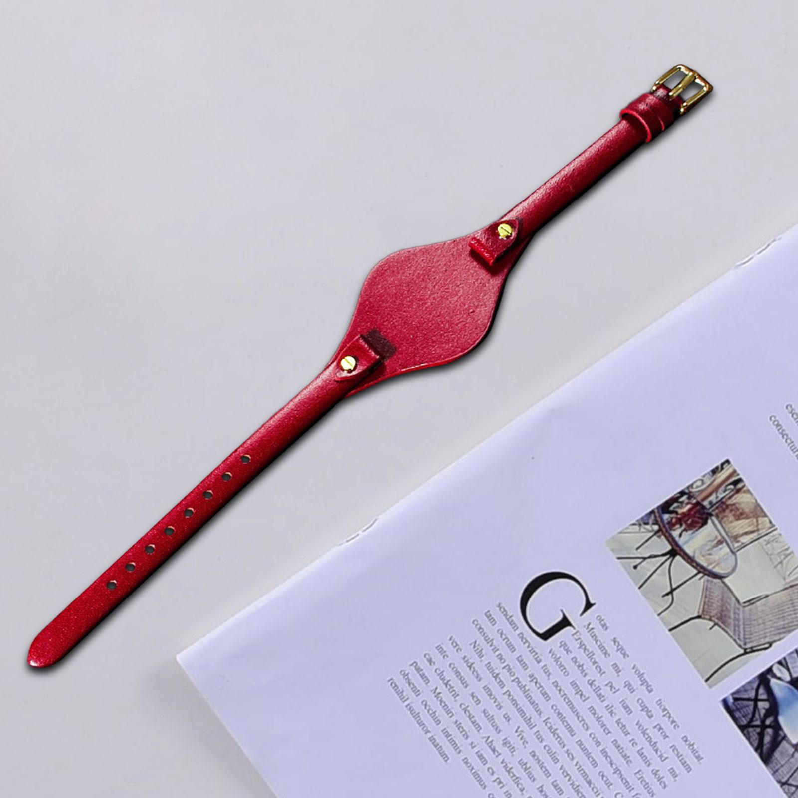 

Leather Watch Band Girls Bracelet Watchband Premium with Pin Buckle красный