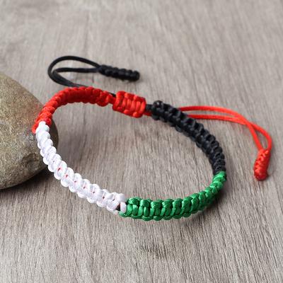 Nationale Flagge geflochtene Armbänder & Armreifen Damen Herren gewebtes Fadenseil verstellbare Charm-Armbänder Mode Länderstaat Schmuck