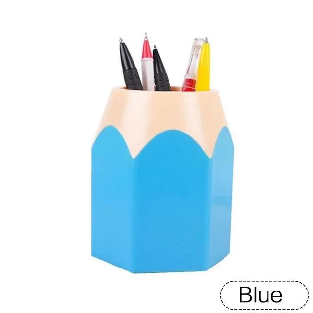 

Креативная подставка для ручек из цветных карандашей, контрастный держатель для ручек, настольная подставка для ручек, хранение канцелярских принадлежностей, подставка для ручек, ведро для хранения кистей для макияжа синий