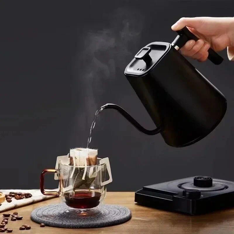 1200W Gooseneck Electric Kettle Stainless Steel Professional Coffee Pot Precise Temperature Control Water Boiler