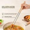 Stainless Steel Chopsticks Wooden Handle Extended Fried Chopsticks Household Non-slip Chopsticks Restaurant Hot Pot Chopsticks Long Chopsticks