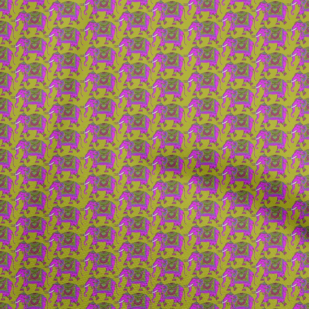 oneOone Cotton Flex Lime Green Fabric Kalamkari Dress Material Fabric Print Fabric By The Yard 40 Inch