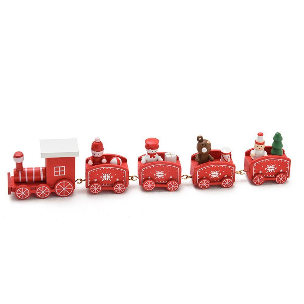 Carriages Cake Gift Xmas Party Props Christmas Ornament Home Decor Window Ornaments Wooden Train