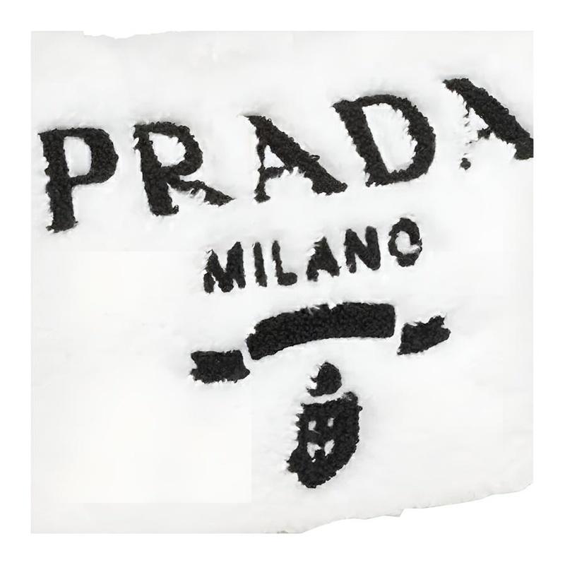 Prada Re-Edition 2000 Reißverschluss Stoff Achseltasche Handtasche Hand Schultertasche Damen Weiß