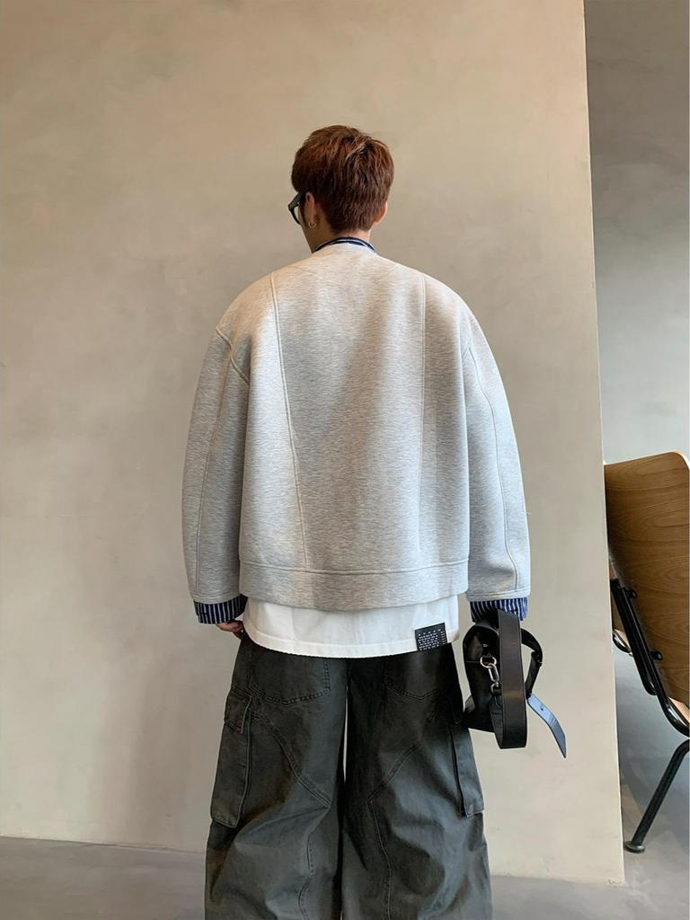 Men's 2026 Trendy Fake Two-Piece Hoodie Jacket - Button Design, Old Money Style, Casual Loose Fit