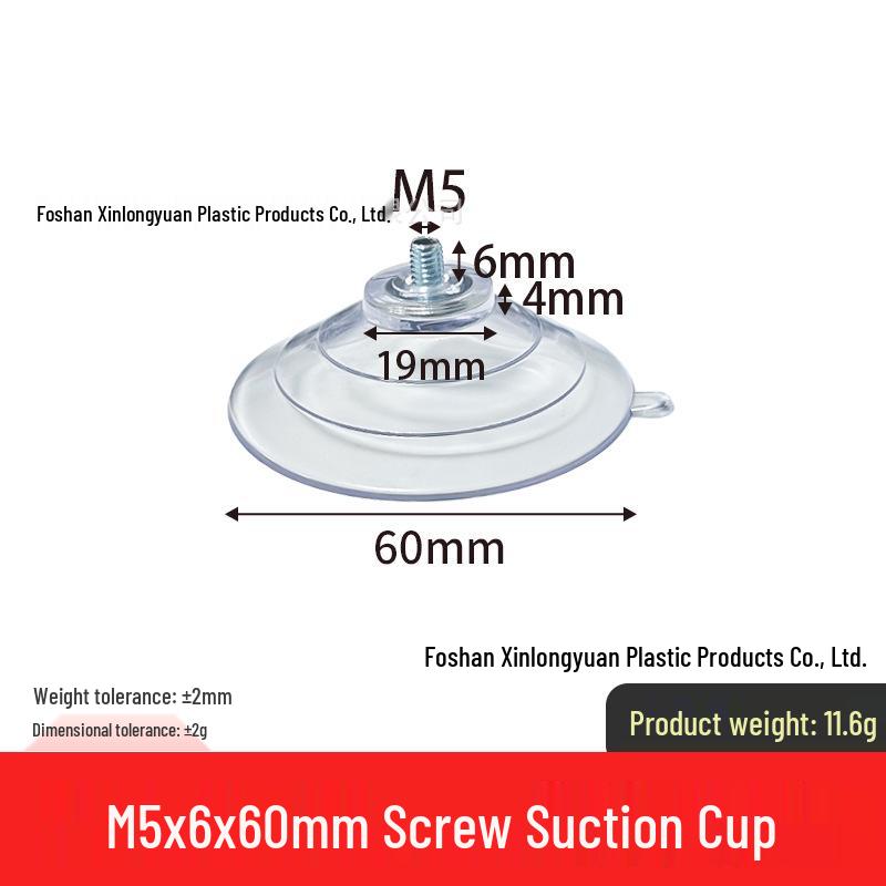 M4-M8 Transparente PVC-Saugnapf mit Gewindestange