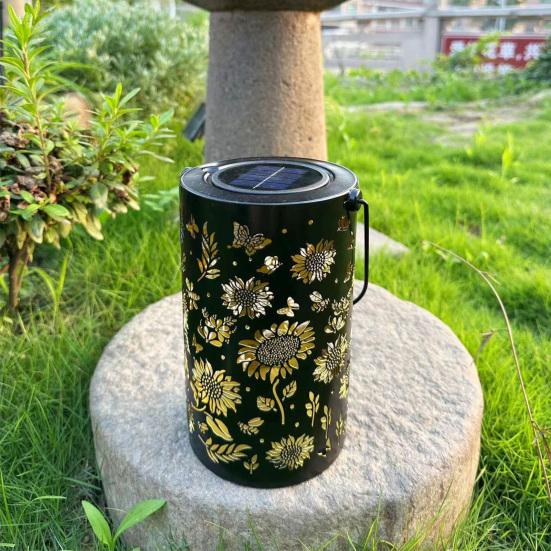 Sonnenblumen Gartenlicht, Eisen Außen Landschaftslampe, Wasserdichte Hängende/Stehende Rasendekoration für Hof Terrasse Gehweg Beleuchtung