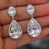 1 Pair of Fashionable, Inlaid Synthetic Zircon, High-end, Stylish and Simple Earrings.