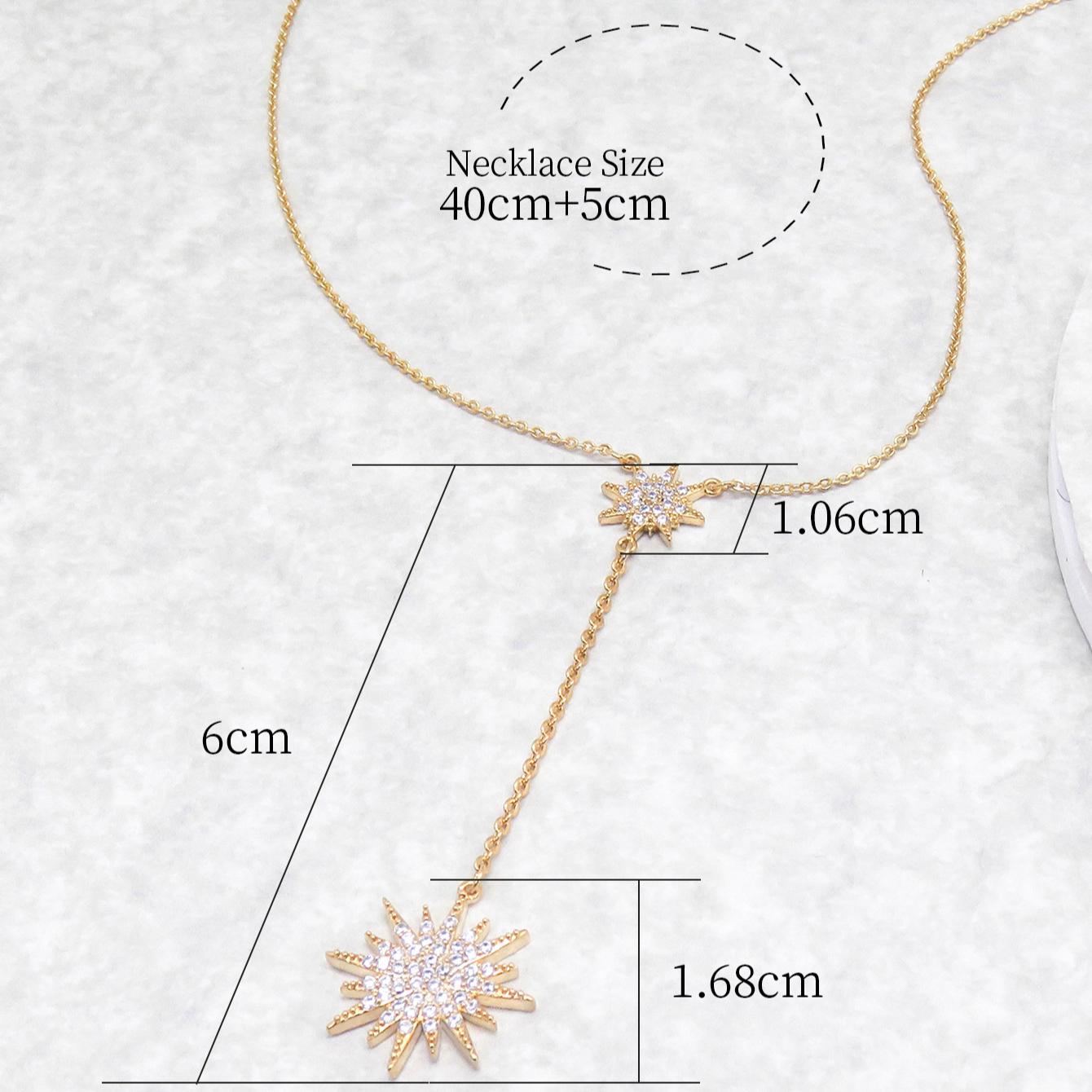 New Summer Style Harajuku Wind Sunflower Necklace For Women Simple Super Flash Star Pendant Collarbone Chain Mori Necklace