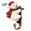 Snowman Holiday Decorations Christmas Stocking Holders Claus/Reindeer/Nutcracker/Red Bird Santa for Mantle Metal Fireplace Ornament Hooks Hangers