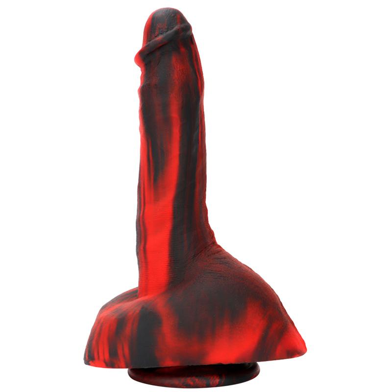 Woman Masturbation Device Black Red Liquid Silicone Soft Simulation Big Dildo Dildo Backyard Anal