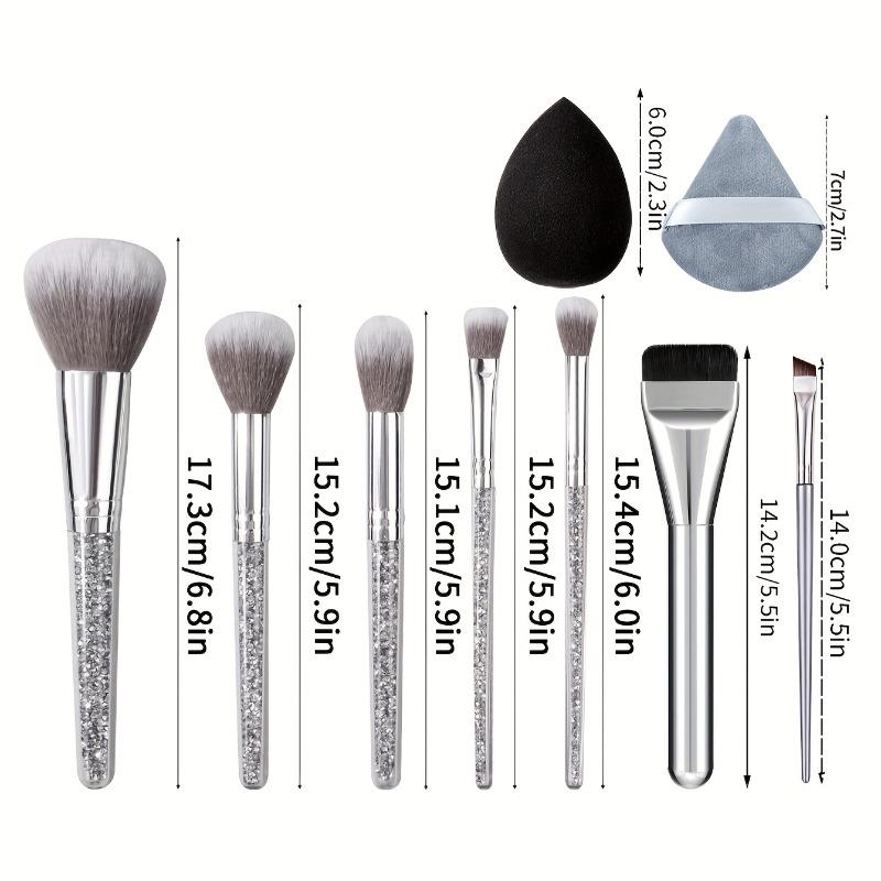 11-teiliges professionelles Make-up-Pinsel- & Schwammset, Gesichts- & Augen-Make-up-Werkzeuge