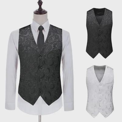 Pánska slim fit business casual žakárová vesta v kórejskom štýle