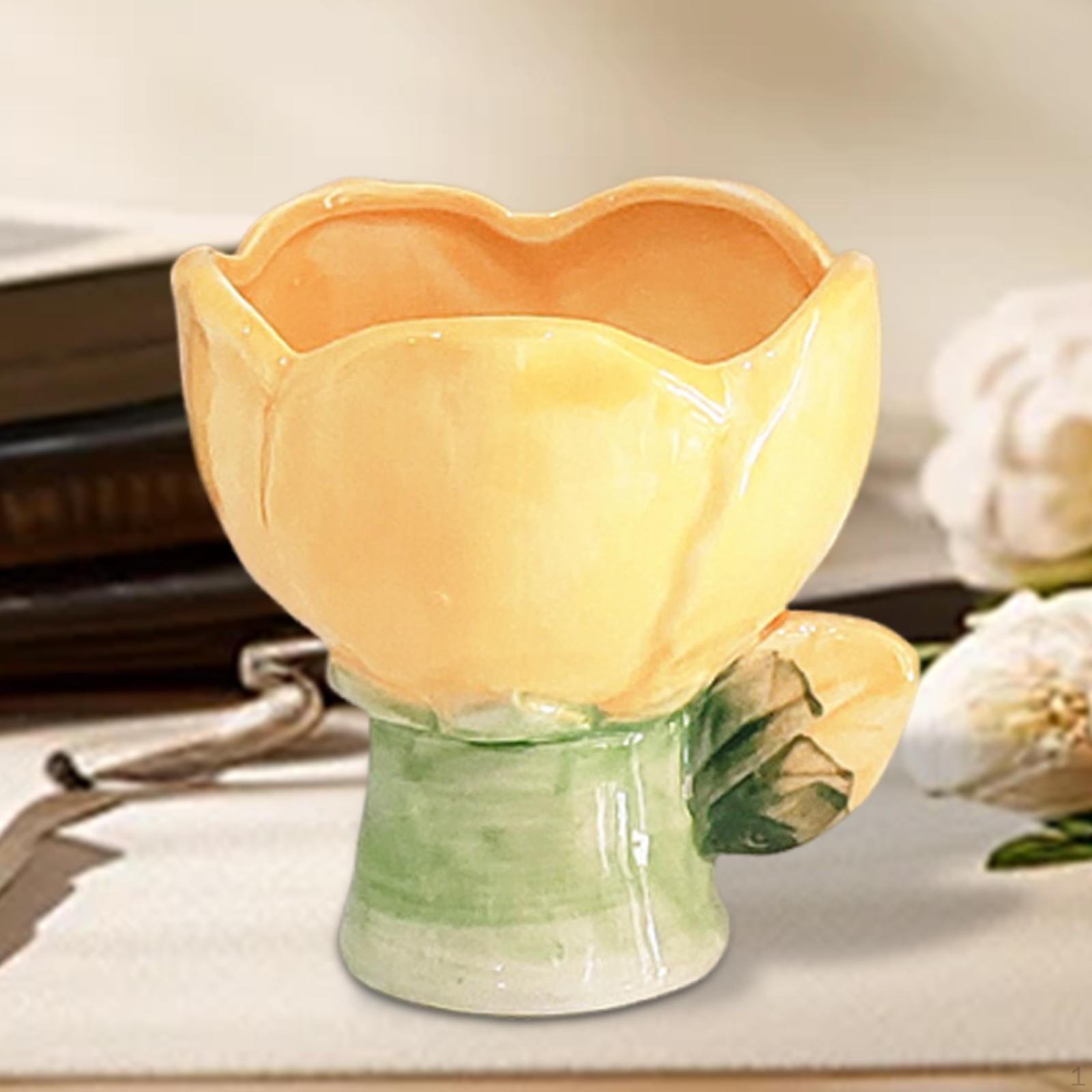 

Чаша в форме цветка фарфоровая новинка стильная кухонная посуда для приготовления мороженого для овощей жёлтый