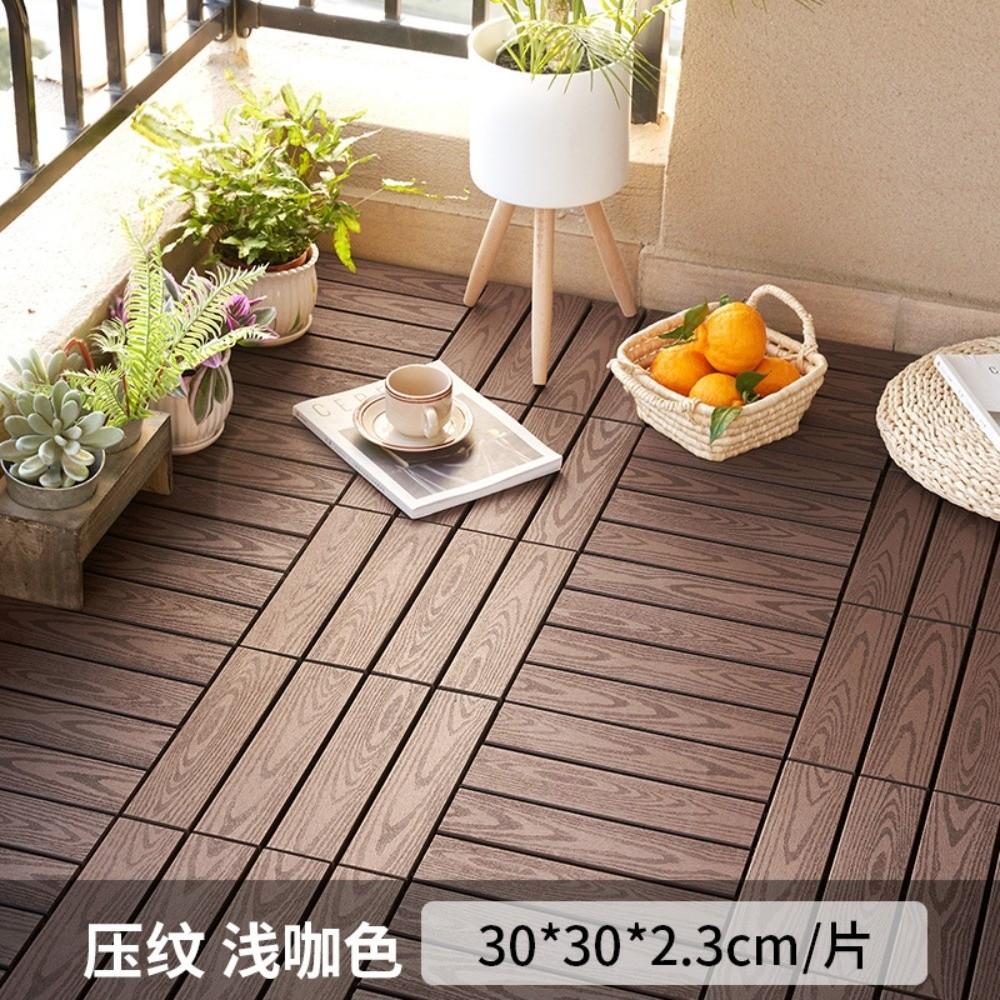 Interlock Wooden WPC Floor Hardwood Terrace Brick New Patio Deck Tiles  Landscaping