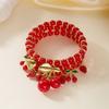Fashion Cherry Shape Heart Pendant Bracelets Set for Women Handmade Red Beads Strawberry Stacking Bracelets Party Jewelry Gift