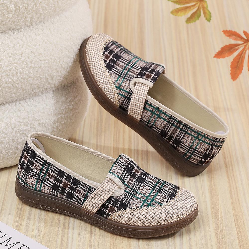 Cloth shoes women's retro woven mother shoes linen fisherman shoes flat-soled single shoes women's non-slip soft sole