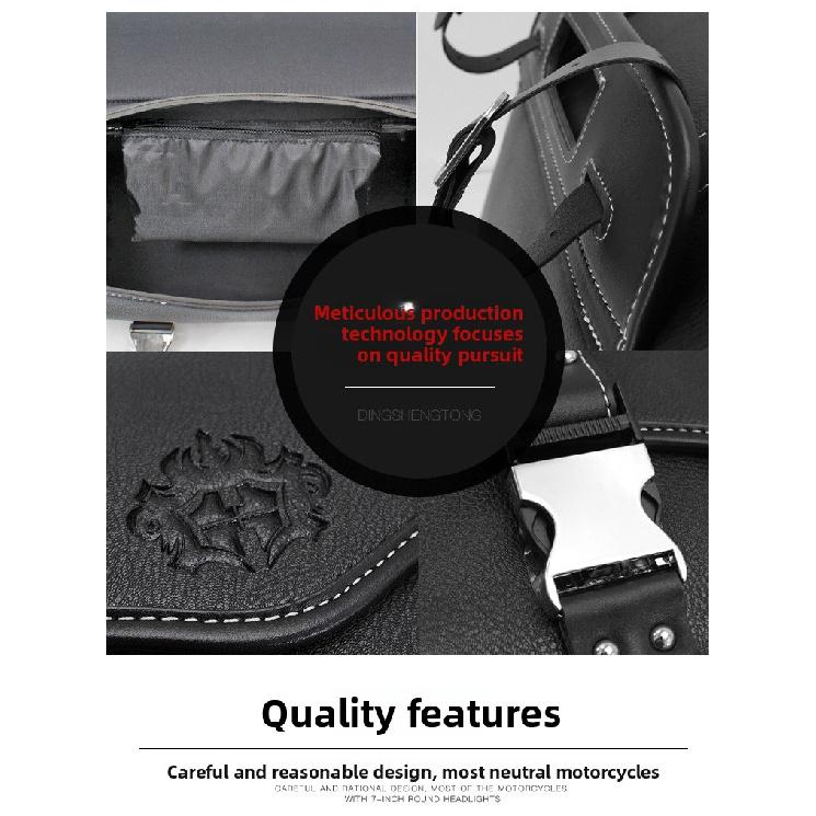 Retro Motorcycle Side Saddlebag Storage Bag for Harley Honda Rebel 250 300 500 1100 Tool Bag