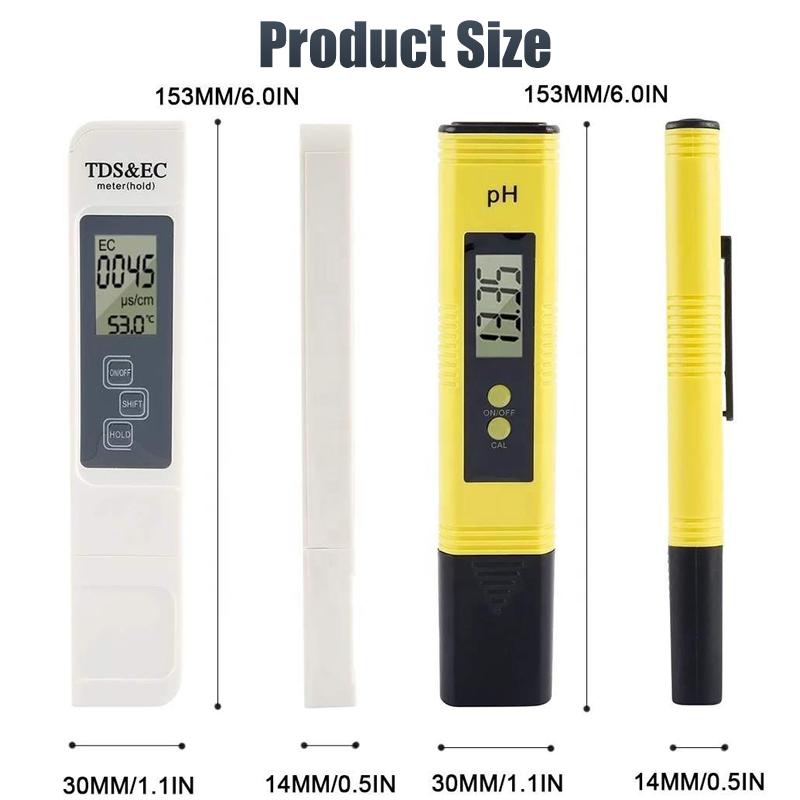 Digital PH and TDS Meter Automatic Calibration Tester 0-14 PH Meter Tester 0-9990PPM TDS&EC Water Purity PPM Water Quality Meter