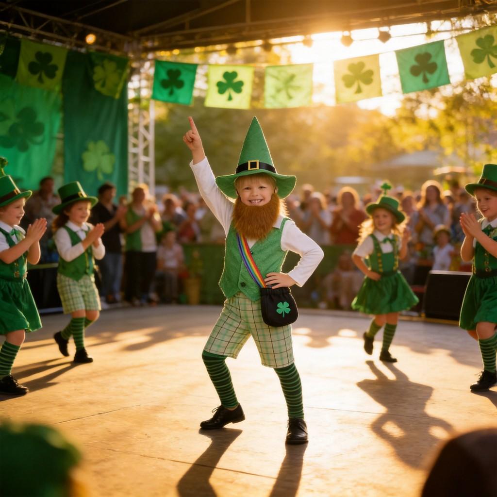 St Patricks Day Cosplay Costume For Children With Felt Fabric For Stage Performances And Parties
