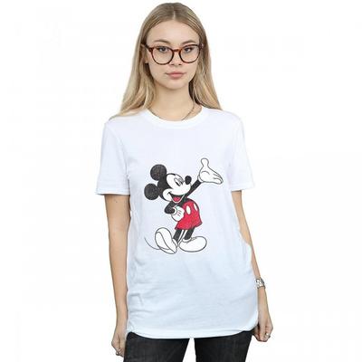 Womens/Ladies Traditional Wave Mickey Mouse Cotton Boyfriend T-Shirt