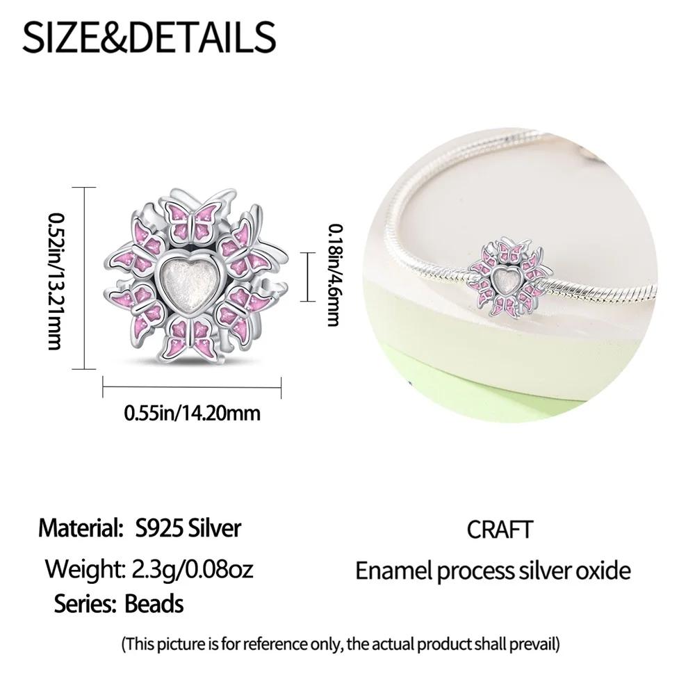 Charms Original Copper Plated Luminous Butterfly Plant Insect Beads Fit Bracelet Diy Gift Women Delicate Jewelry