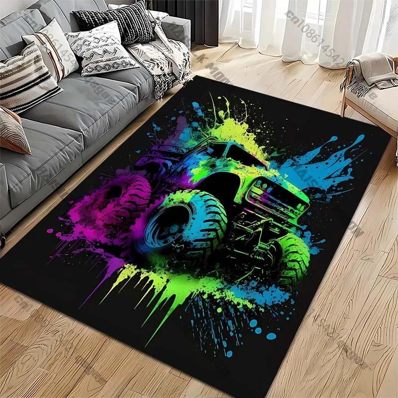 Multi-style Truck Monster Dinosaur Print Carpet Living Room Bedroom Bedside Bathroom Floor Mat Area Rug Kid's Room Home Decor