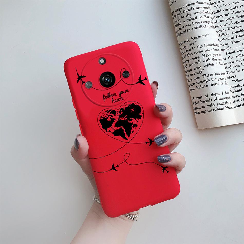 For Realme 11 Pro Plus Case Flower Girl Heart Cute Phone Case Back Cover For Realme 11 11Pro+ 5G Silicone Protection Bumper Capa