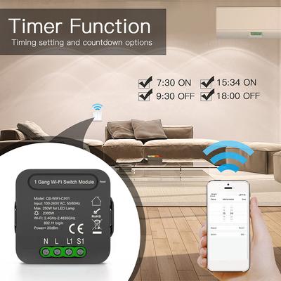 QS WIFI CP01 Tuya WiFi Intelligent Switch Module Intelligent Home Switch Conversion Module 1 Gang Switch Module Device