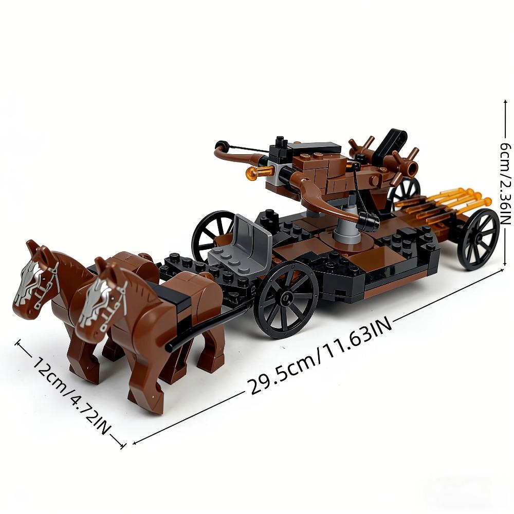 Set di Giocattoli da Assemblaggio con Mattoncini MOC Serie Carrozza Medievale Modello Città della Carrozza Giocattolo da Costruzione Fai-da-te Regalo per Festival