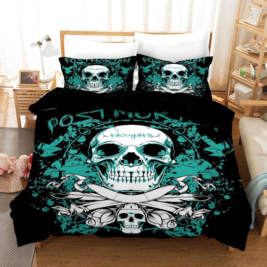 3D Digital Printing Kit Three-Piece Quilt Cover Sheet Skeleton