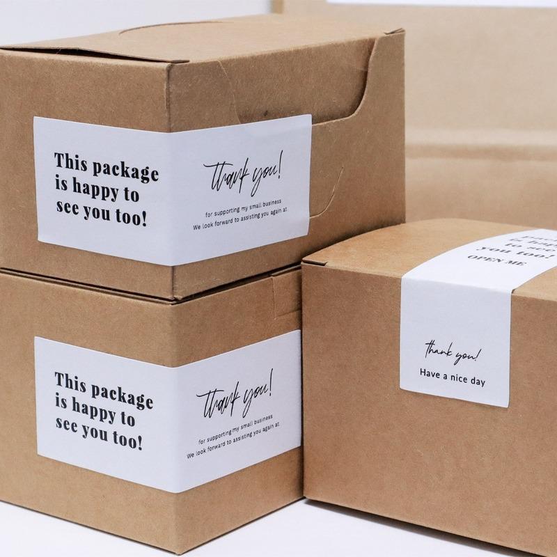 50Pcs  3*9cm Thank You Stickers Seal Labels Small Business Commodity Packaging Sealing Decoration Stickers