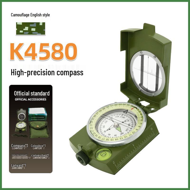 American Military Green Multifunctional Metal Compass K4580 - High Precision, Luminous, Outdoor Use