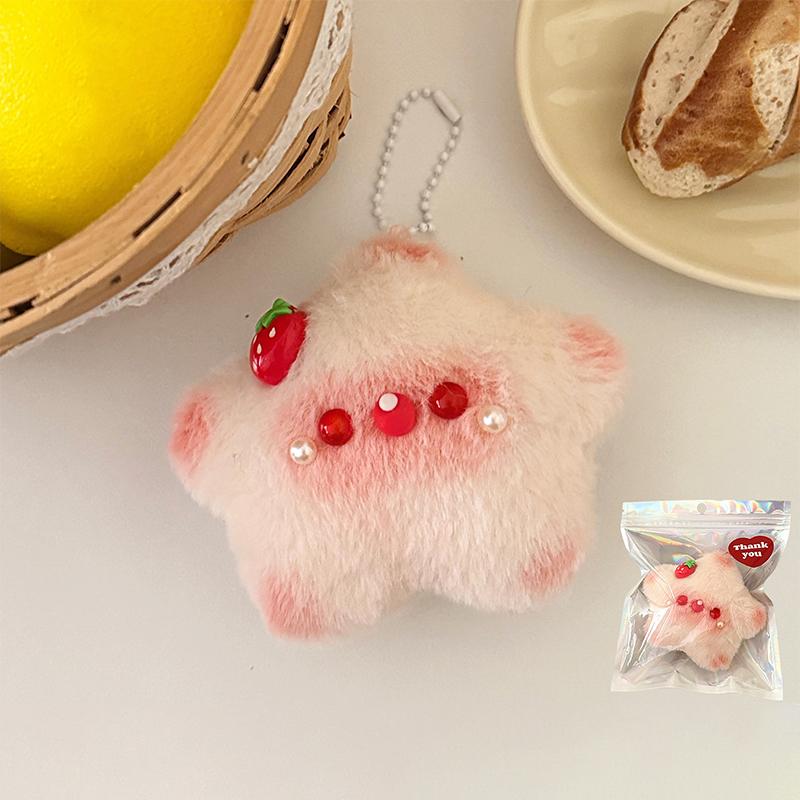 Sweet Soft Stuffed Plush Star Blush Toy Keychain Cartoon Doll Bag Accessory Decorative Present