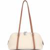 Women's Genuine Leather Shell Bag Minimalist Zipper Shoulder Bag with Adjustable Strap Casual Tote Handbag for Daily Commute