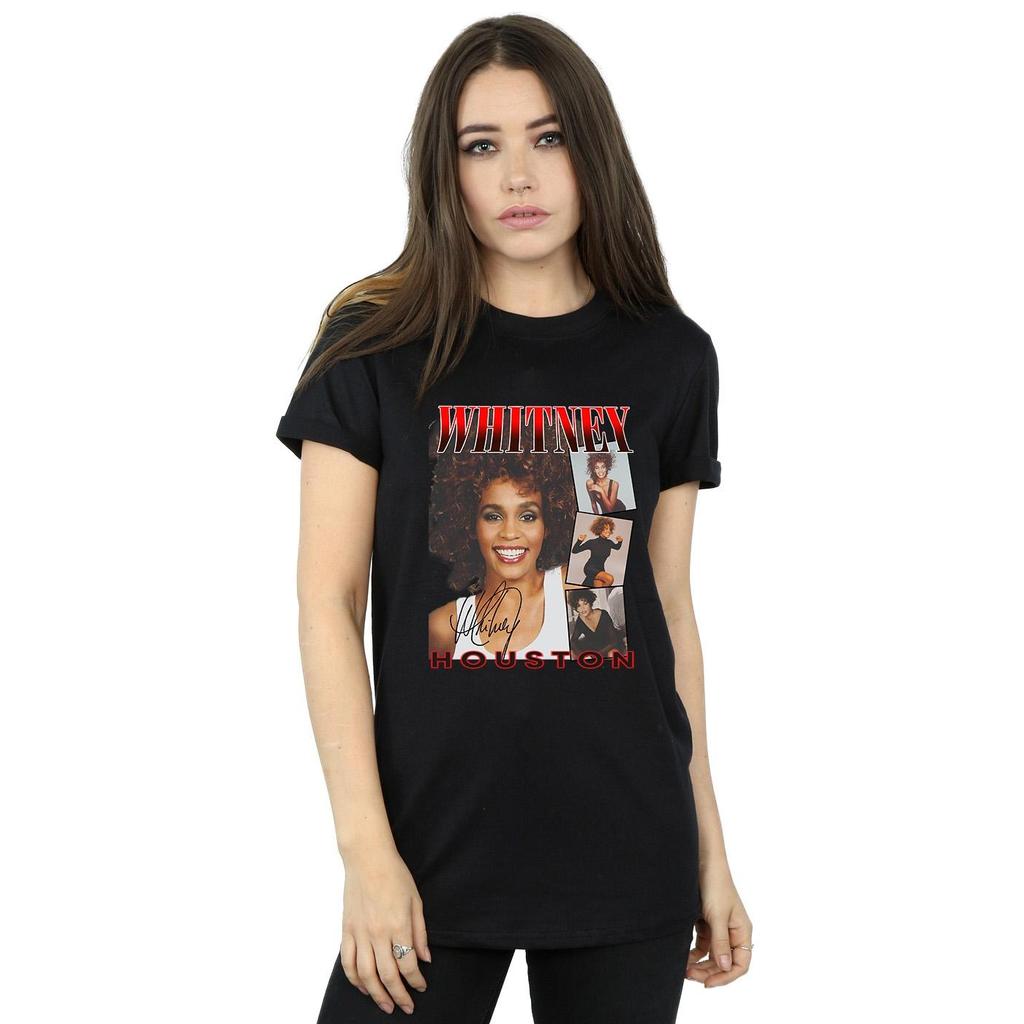 Whitney Houston Womens/Ladies Face Photos Cotton Boyfriend T-Shirt
