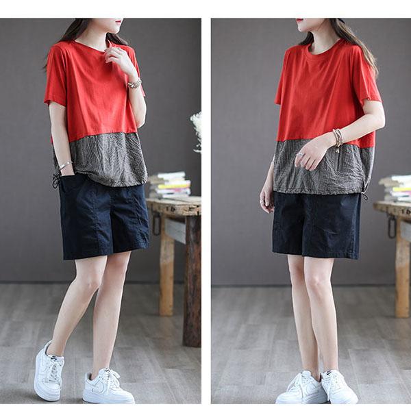 100% Cotton Short Pants Women's Summer Outside Wear High Waist Cover Thighs Show Thin Loose Five Points Casual Wide Leg Pants