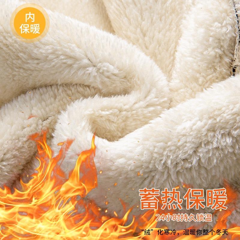 Narrow banana wide-leg pants women's new autumn and winter fleece straight-leg sweatpants thickened lamb fleece sweatpants