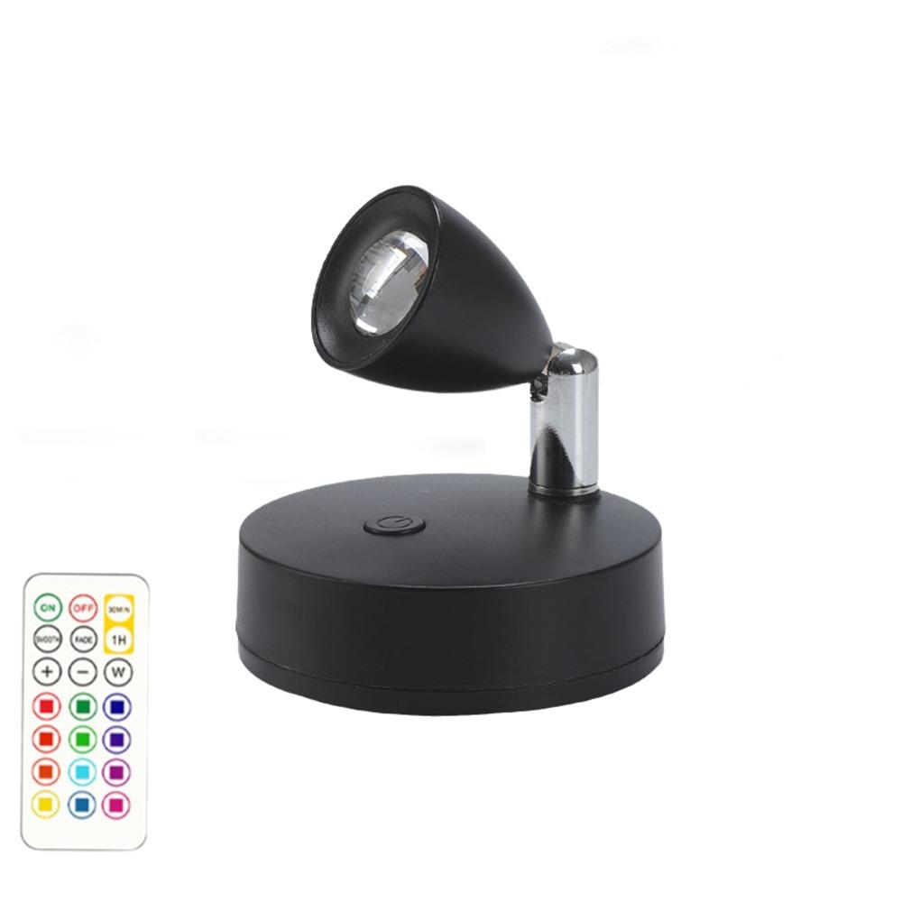 Magnetic Suction Magnetic LED Spotlight Dimmable Rotatable Head Wireless Night Light Battery Operated 13 Colors Wall Lamp