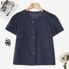 ZANZEA Women Casual Round Neck Button Short Sleeve Blouse