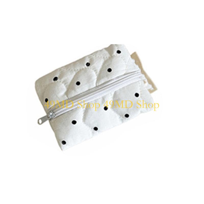 49MD Stylish Travel Makeup Bags Quilted Elegant Dot Cosmetic Spacious Storage Bag For Daily Essential