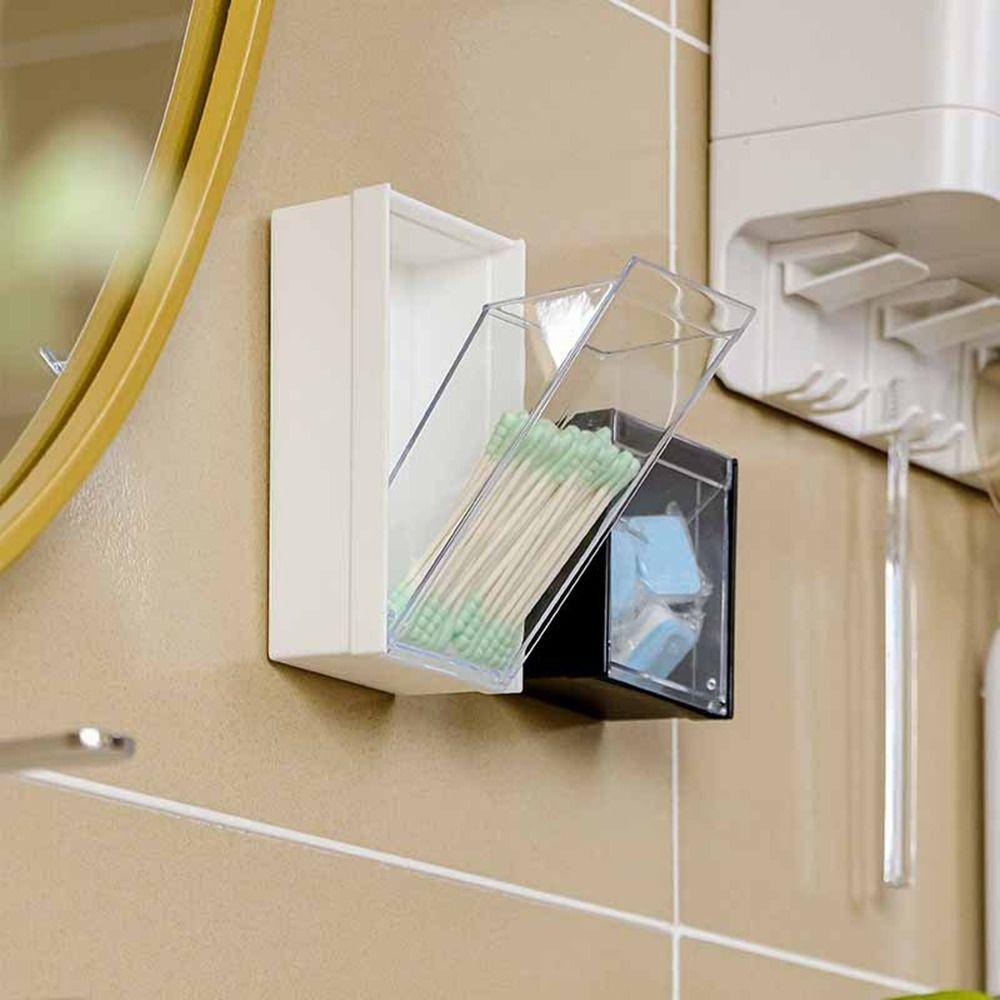 Plastic Mini Storage Box Space Saving Data Cable Storage Box Cotton Pad Holder  For Home