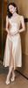Syvent Long Satin Underwear Slip Petticoat Camisole Glossy Sexy Smooth Dress Pajamas Women's