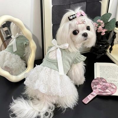 Nuovo Stile Estate Vestiti per Cani - Vestito Principessa Dolcemente Traforato per Cani Piccoli e Medi