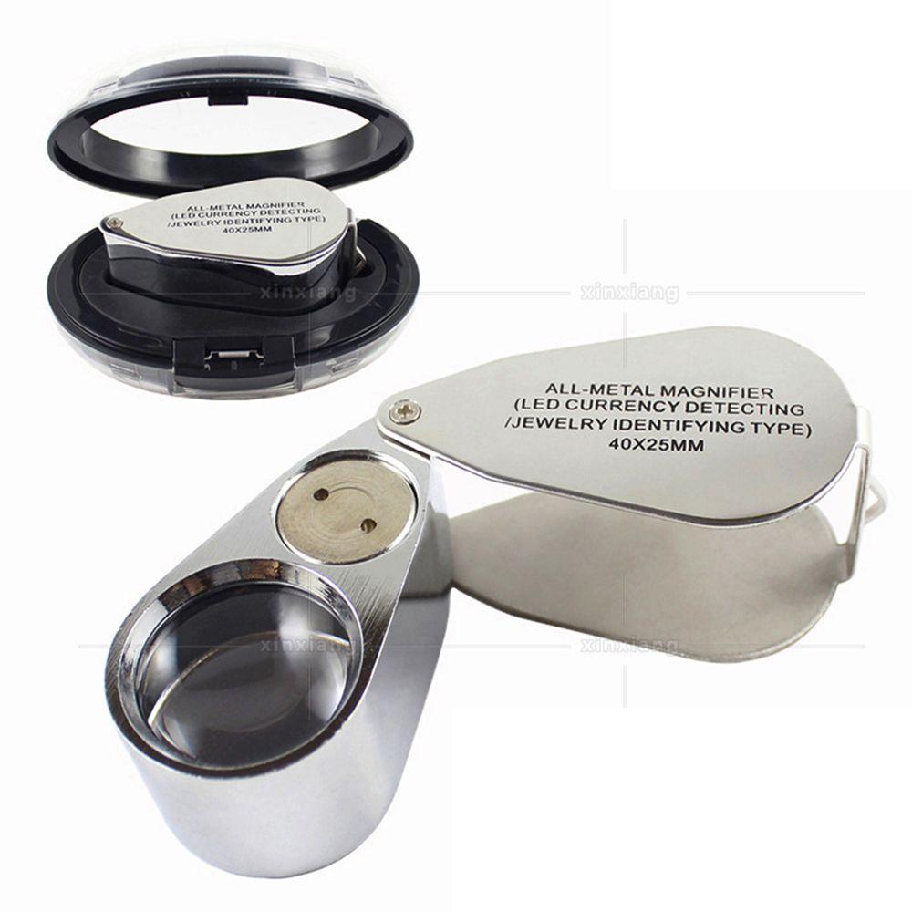 

with LED UV lights Handheld Jewelry Loupe Reading Magnifying Glass Magnifying Glass 40X HD
