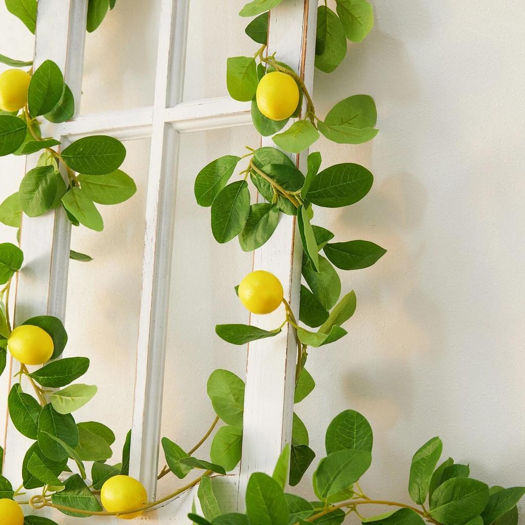 Simulation Green Plant Artificial Foam Lemon Fruit Vine, Home Decoration Atmosphere Vine Arrangement Props