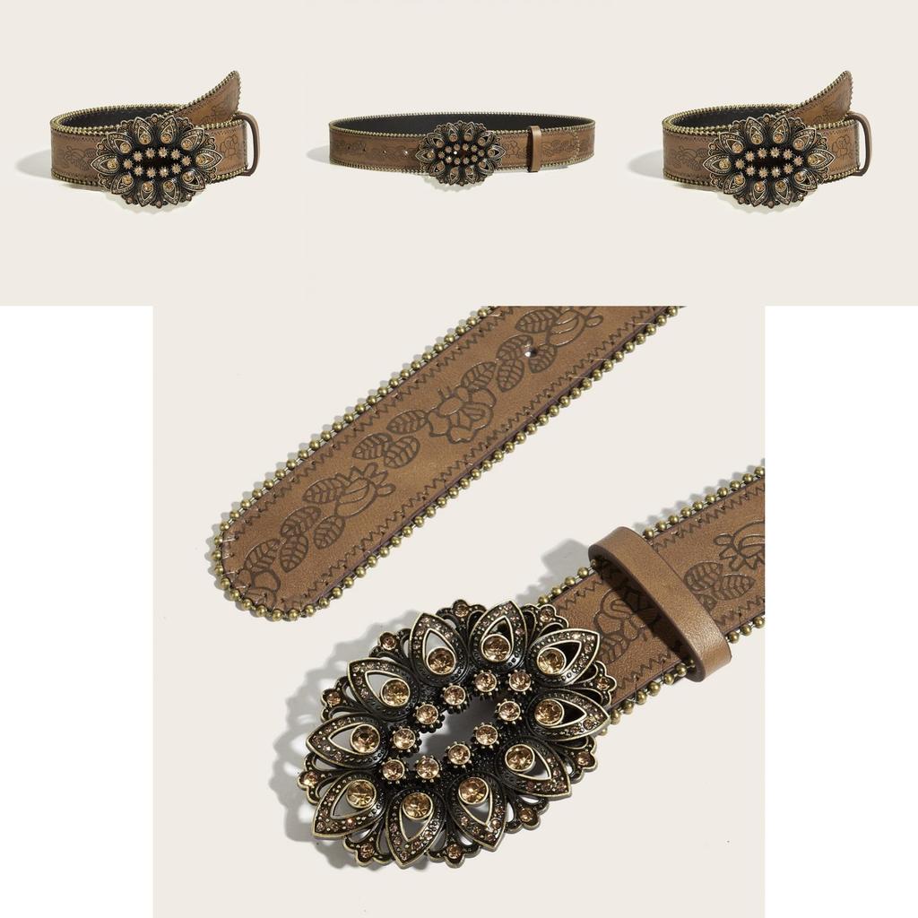 Style Leather Waist Belt With Alloy Buckle For Streetwear And Look