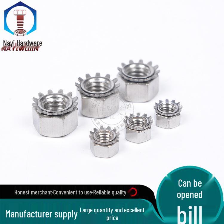 K-Type Serrated Nut: 304 Stainless Steel Multi-Tooth Spline M3-M10