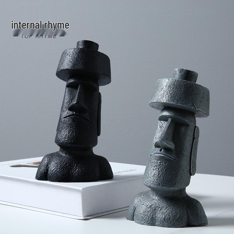 Nordic Resin Easter Island Statue Decor for Living Room TV Cabinet