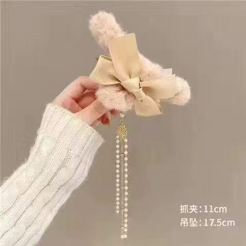 Winter Love Heart Plush Claw Clip Temperamental Tassel Hair Clip Fashion Girls Hair Accessories Clip